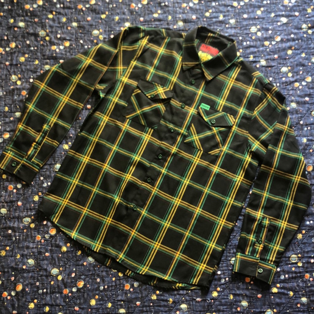 Dixxon Flannel- Mens- Size L- Color- black/green/red/gold